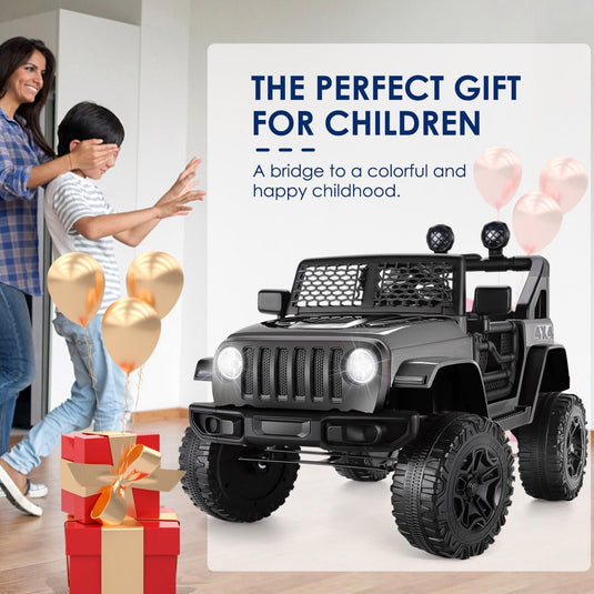 12V 2-Seater Electric Ride-On Car with LED Lights, MP3 Player, and Remote Control for Kids