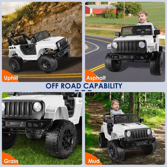 12V 2-Seater Electric Ride-On Car with LED Lights, MP3 Player, and Remote Control for Kids