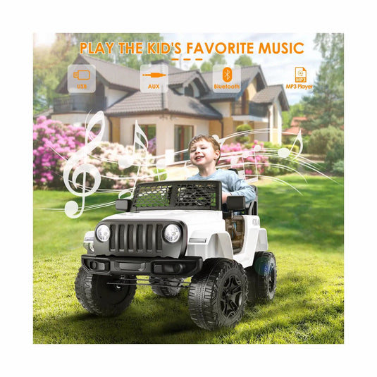 Electric Ride-On Car/Truck for Kids with MP3 Music and Remote Control - 12V with Lights - 76 Fun Features!