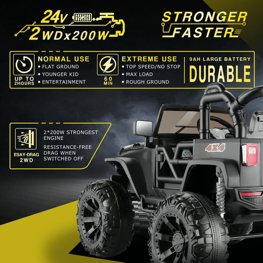 12V/24V Electric Jeep Truck ATV for Kids with Parent Remote Control - Fun and Safe Ride-On Toy