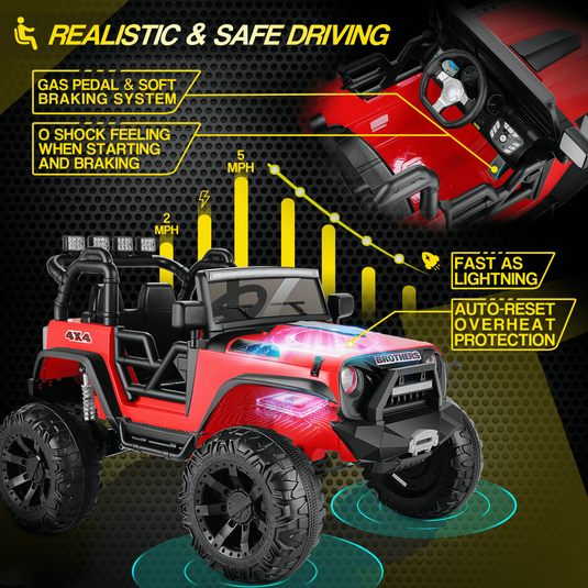 12V/24V Electric Jeep Truck ATV for Kids with Parent Remote Control - Fun and Safe Ride-On Toy