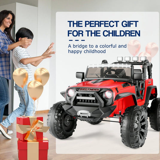 Electric Ride-On ATV Jeep Truck for Kids with LED Lights and Music