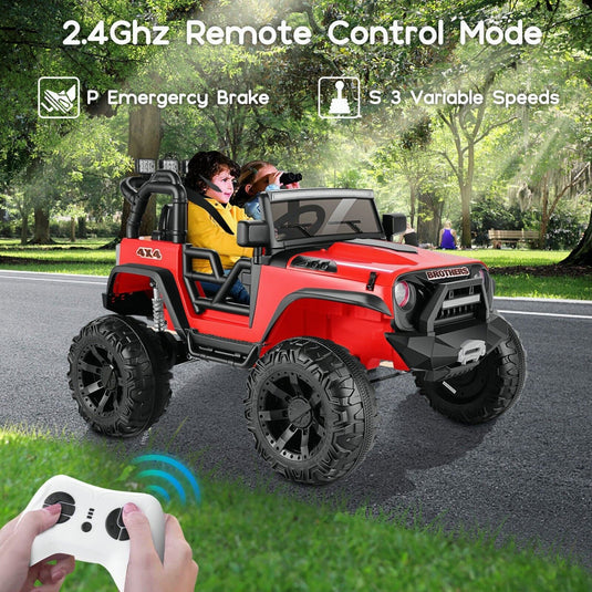 Electric Ride-On ATV Jeep Truck for Kids with LED Lights and Music