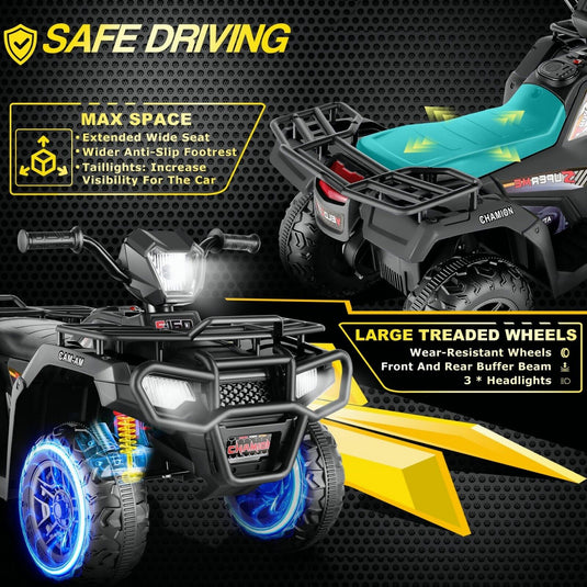 Electric Ride-On Jeep Truck for Kids: 12V/24V ATV Toy with Four-Wheel Drive