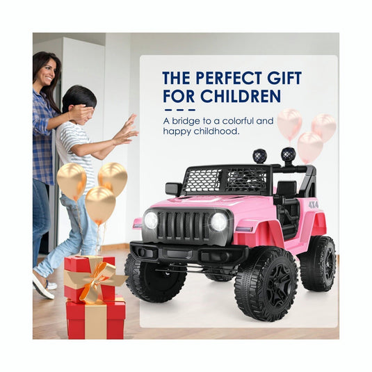 Electric Ride-On Jeep Truck for Kids: 12V/24V ATV Toy with Four-Wheel Drive