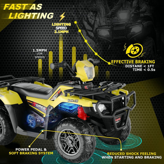 12V/24V Electric Jeep Truck ATV Ride-On Toy with Parental Remote Control for Kids