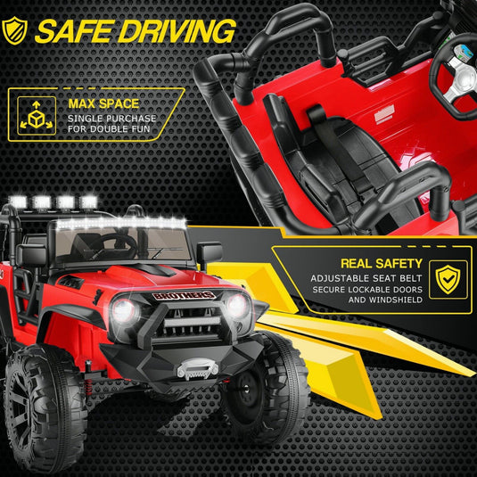 12V/24V Electric Jeep Truck ATV Ride-On Toy with Parental Remote Control for Kids