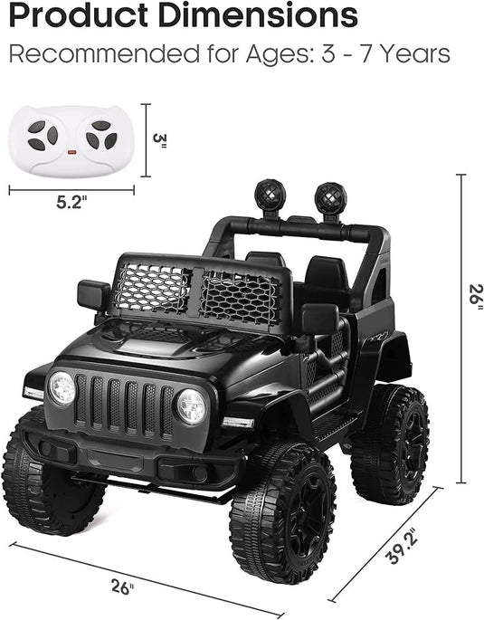 Electric Kids Ride On Car Power Wheels Jeep 2 Seater with 12V 7Ah Battery for Safe and Fun Playtime