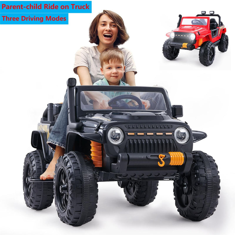 Load image into Gallery viewer, Remote Control Electric Ride-On Truck for Kids with Parent Seat and FM Radio - 12V Power Wheels
