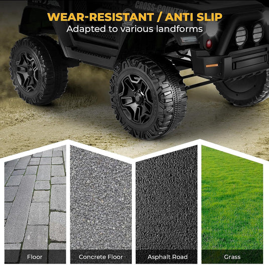 Electric Ride-On Car for Kids with Bluetooth and Music Player - 3 Speed Options