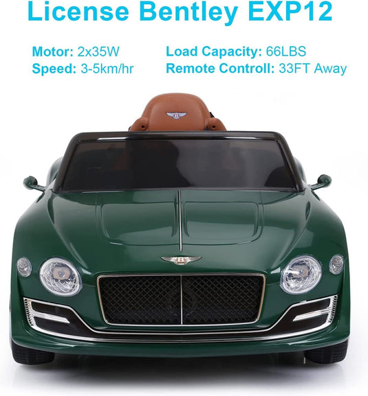 12V Battery Powered Bentley Style Electric Car with Remote Control for Kids