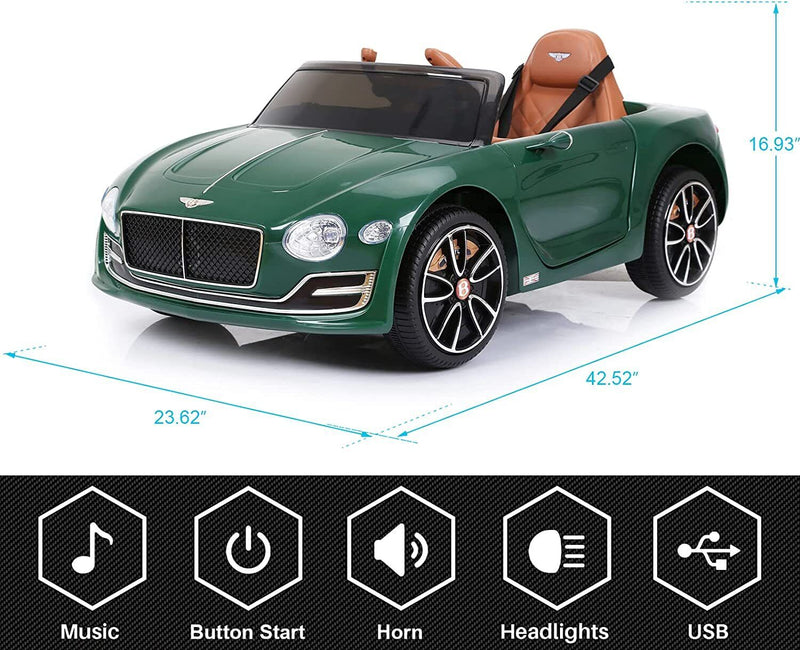 Load image into Gallery viewer, 12V Battery Powered Bentley Style Electric Car with Remote Control for Kids
