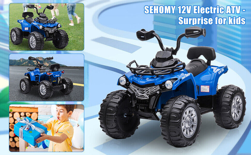 Load image into Gallery viewer, 12V Battery Powered Electric ATV Quad for Kids - 4-Wheel Ride On Toy with 2 Speed Options
