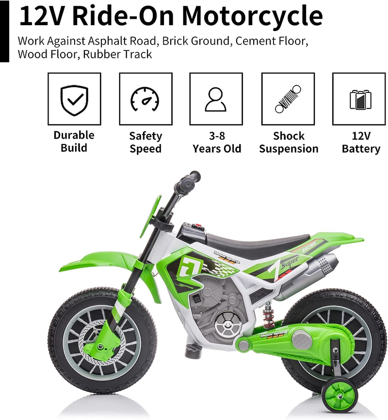 Load image into Gallery viewer, 12V Battery Powered Electric Dirt Bike for Kids - The Perfect Ride-On Motorcycle for Young Riders!
