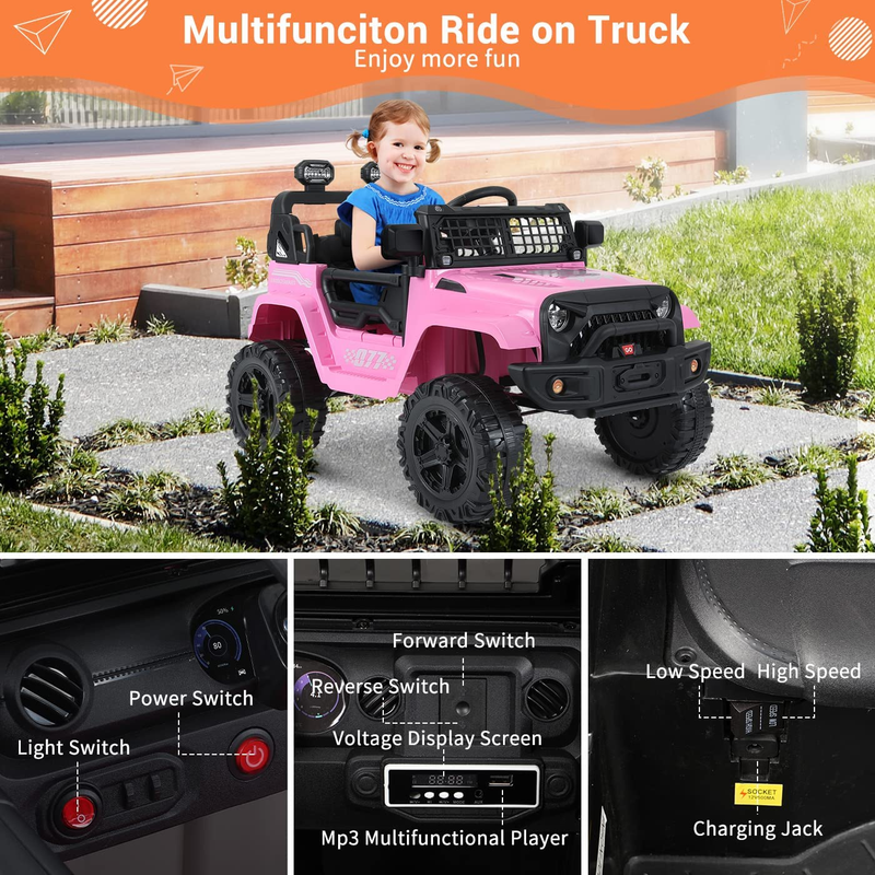 Load image into Gallery viewer, 12V Battery Powered Electric Ride-On Truck with Remote Control

