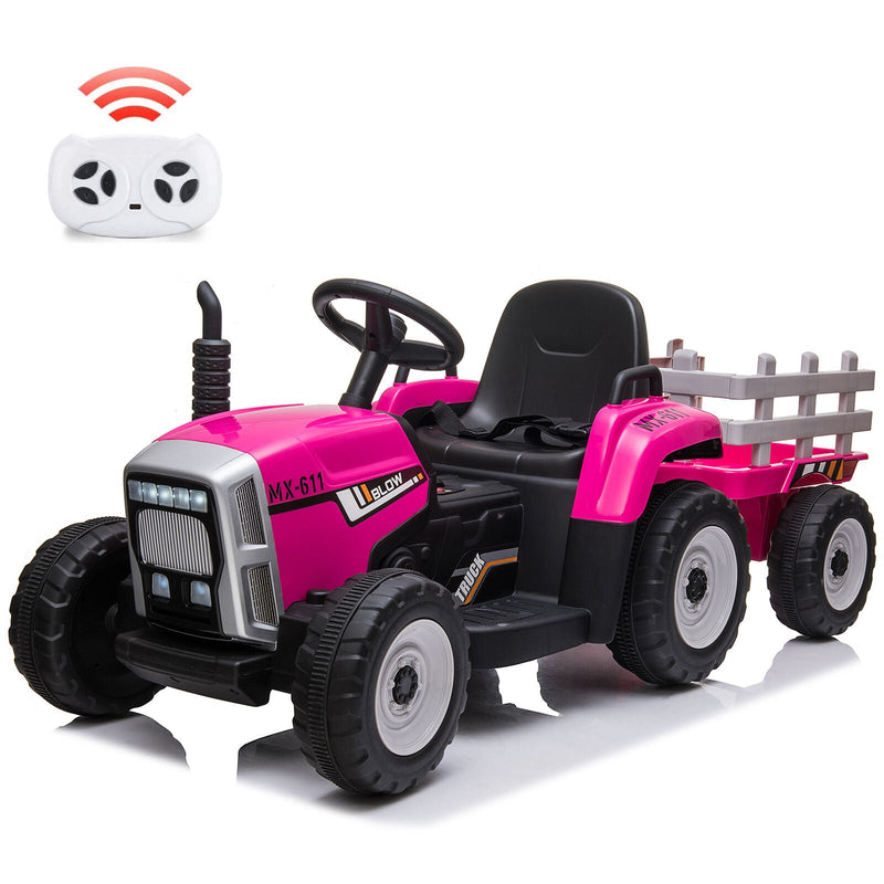 Load image into Gallery viewer, 12V Battery Powered Electric Tractor Ride-On Car with Trailer for Kids
