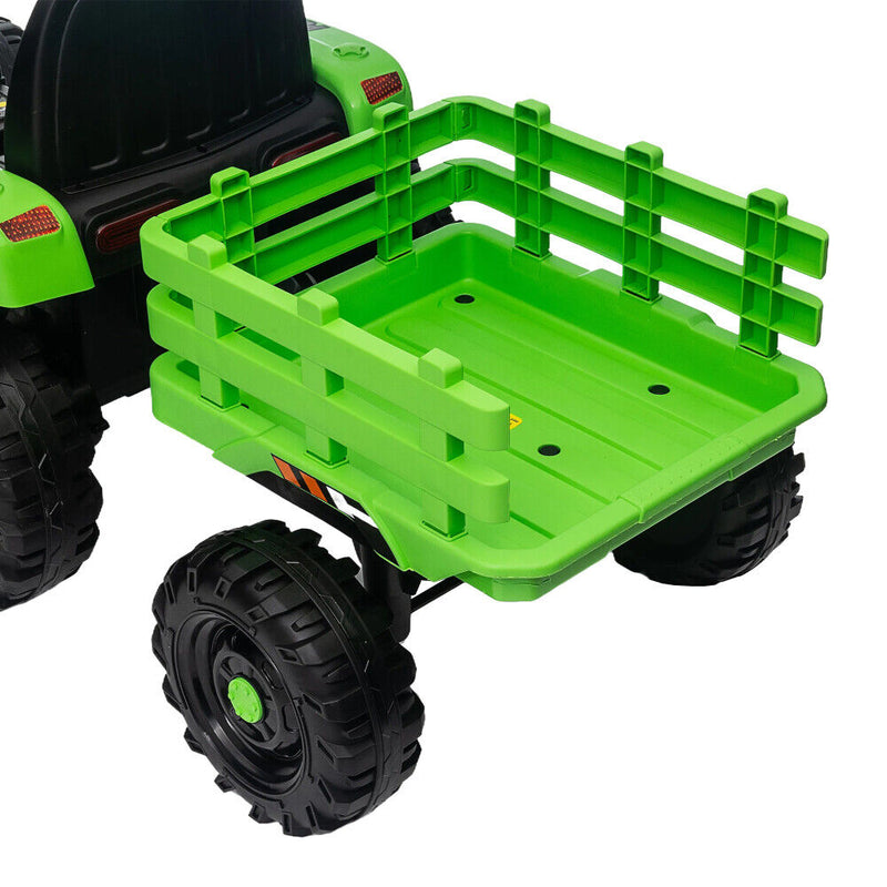 Load image into Gallery viewer, 12V Battery Powered Electric Tractor Toy with Remote Control and Trailer Attachment
