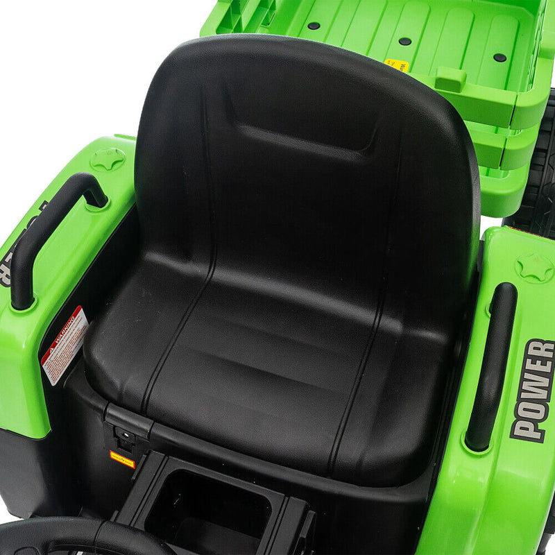 Load image into Gallery viewer, 12V Battery Powered Electric Tractor Toy with Remote Control and Trailer Attachment
