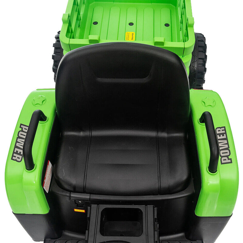 Load image into Gallery viewer, 12V Battery Powered Electric Tractor Toy with Remote Control and Trailer Attachment
