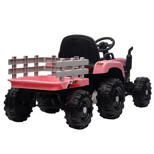 Load image into Gallery viewer, 12V Battery Powered Electric Tractor Toy with Trailer Attachment
