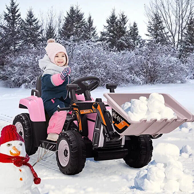 Load image into Gallery viewer, 12V Battery-Powered Excavator Ride-On Toy with Music, Headlights, and Tractor Design - Perfect Gift for Kids
