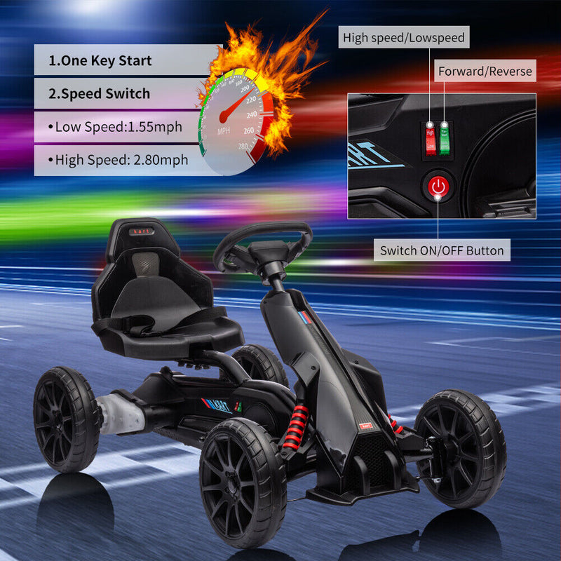 Load image into Gallery viewer, 12V Battery Powered Go Kart: 2 Speeds Electric Ride on Toy for Kids - Perfect Gift!
