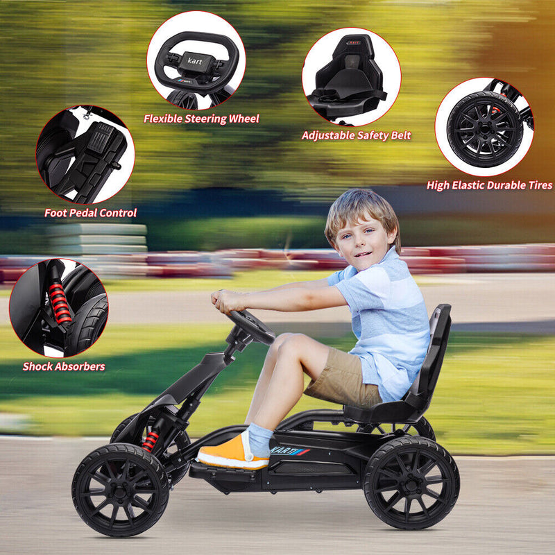 Load image into Gallery viewer, 12V Battery Powered Go Kart: 2 Speeds Electric Ride on Toy for Kids - Perfect Gift!
