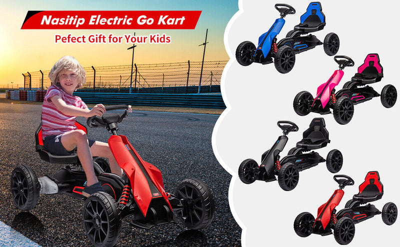 Load image into Gallery viewer, 12V Battery Powered Go Kart: 2 Speeds Electric Ride on Toy for Kids - Perfect Gift!
