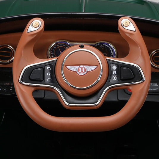 12V Battery Powered Green Bentley Style Electric Toy Car with Remote Control for Kids