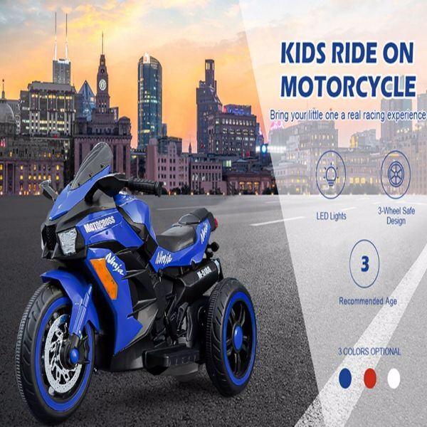 Load image into Gallery viewer, 12V Battery Powered Kids Electric Motorbike with LED Light and Ride-On Motorcycle Design
