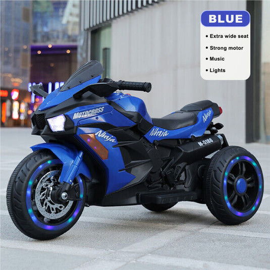 12V Battery Powered Kids Electric Motorbike with LED Light and Ride-On Motorcycle Design