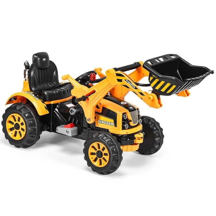 Load image into Gallery viewer, 12V Battery Powered Kids Excavator Dumper Truck with Front Loader Digger
