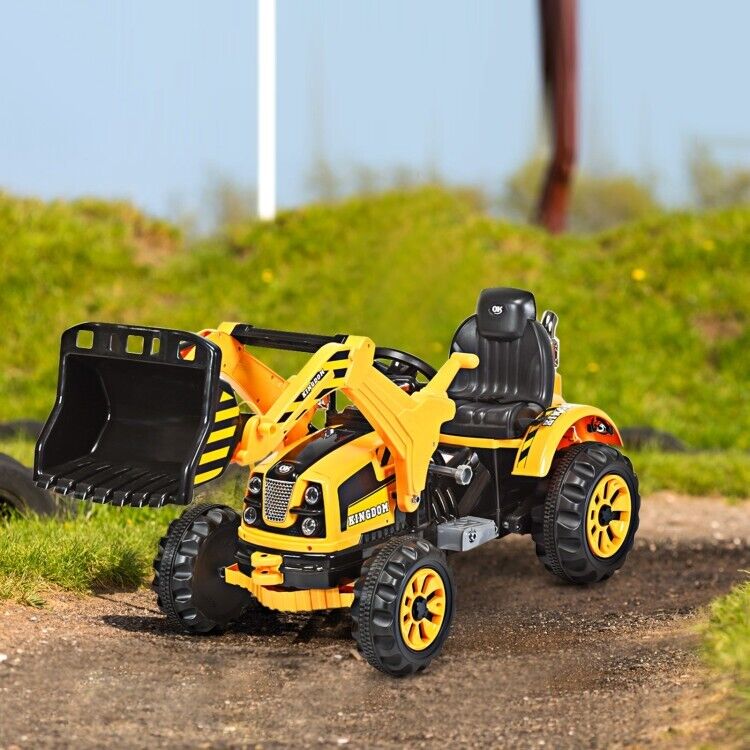 Load image into Gallery viewer, 12V Battery Powered Kids Excavator Dumper Truck with Front Loader Digger
