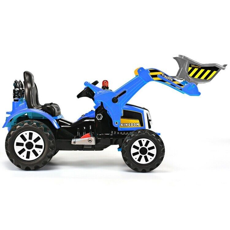 Load image into Gallery viewer, 12V Battery Powered Kids Excavator Truck with Front Loader Digger - Blue
