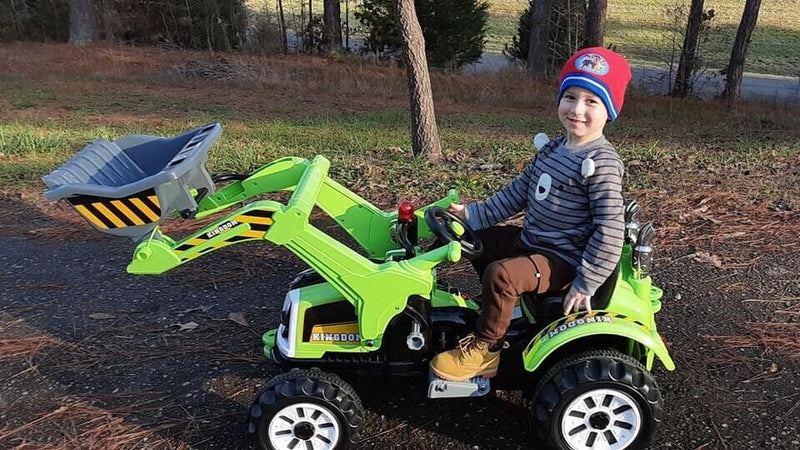 Load image into Gallery viewer, 12V Battery Powered Kids Excavator Truck with Front Loader Digger - Green
