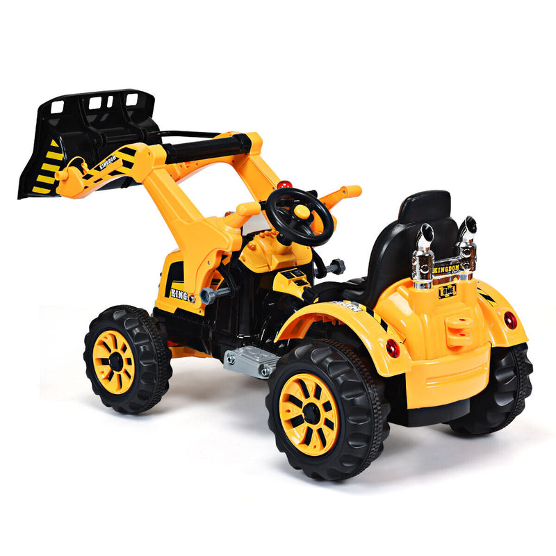 Load image into Gallery viewer, 12V Battery Powered Kids Excavator Truck with Front Loader Digger - Yellow
