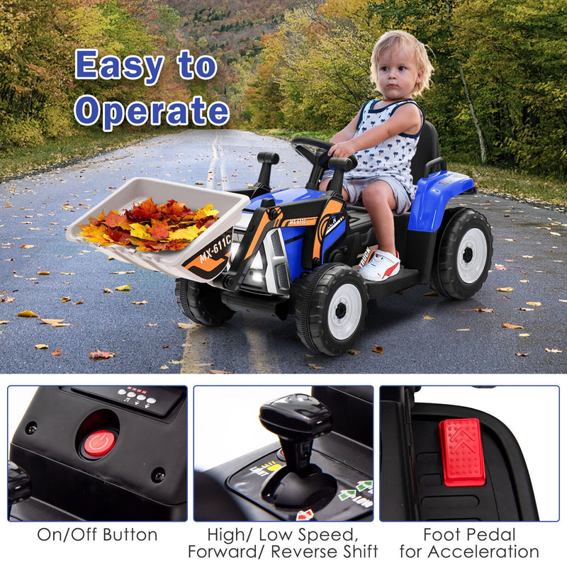 Load image into Gallery viewer, 12V Battery Powered Kids Excavator with Adjustable Arm - Blue
