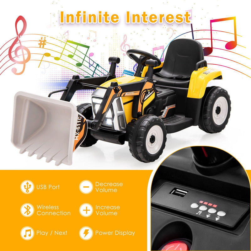 Load image into Gallery viewer, 12V Battery Powered Kids Excavator with Adjustable Arm - Yellow
