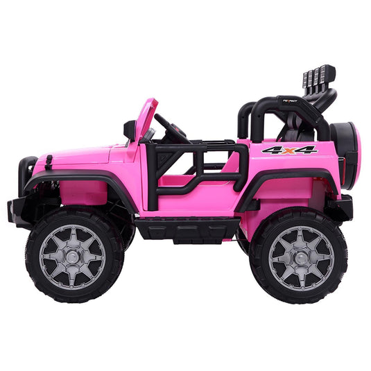 12V Battery-Powered Kids Ride-On Car with Music, Lights, and Remote Control - Pink