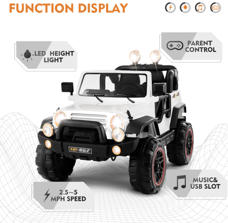 Load image into Gallery viewer, 12V Battery Powered Kids Ride on Truck with Remote Control, MP3 Player, and LED Lights - Perfect Gift for Children
