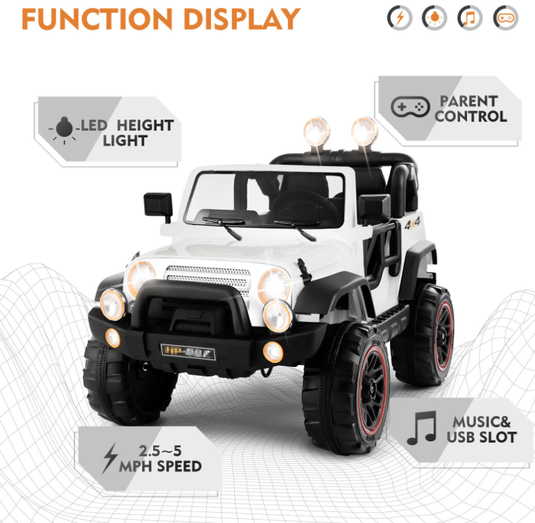 12V Battery Powered Kids Ride on Truck with Remote Control, MP3 Player, and LED Lights - Perfect Gift for Children
