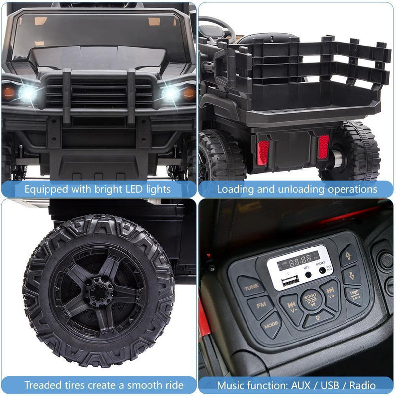 Load image into Gallery viewer, 12V Battery-Powered Kids Tractor with Detachable Trailer Toy

