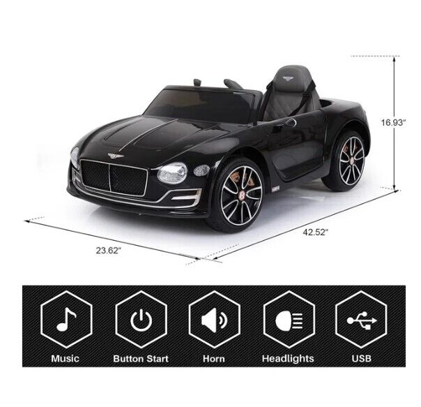Load image into Gallery viewer, 12V Battery Powered Ride-On Car for Kids Ages 2-8 with Parental Remote Control - Black
