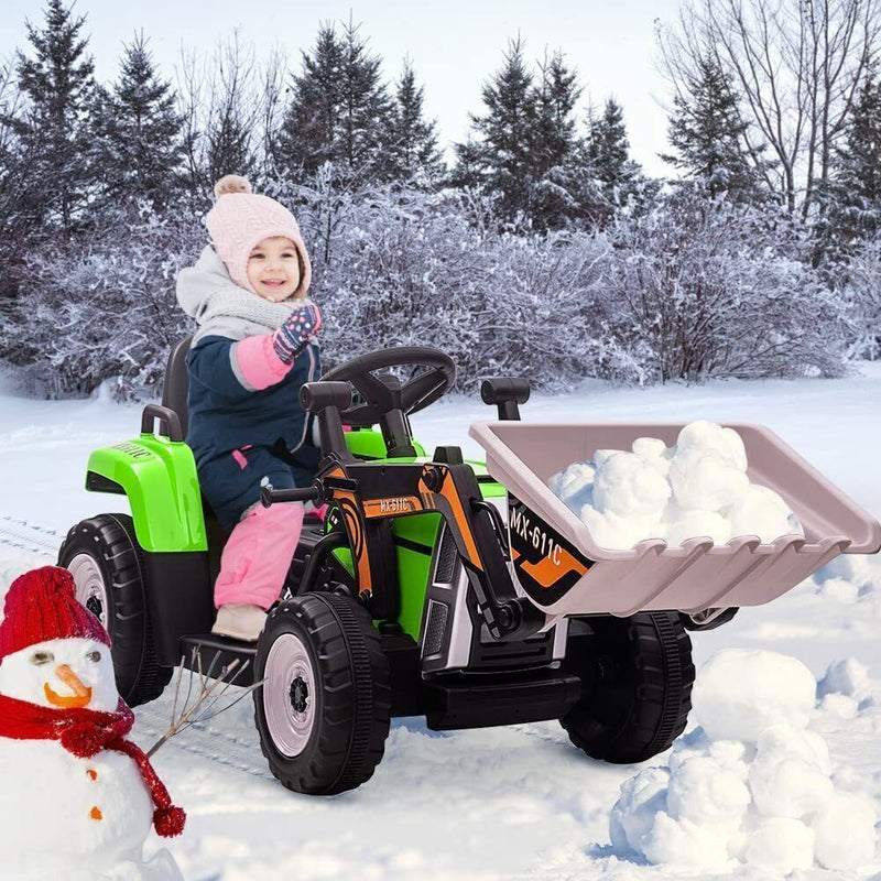 Load image into Gallery viewer, 12V Battery-Powered Ride-On Excavator with Remote Control and Bucket for Kids
