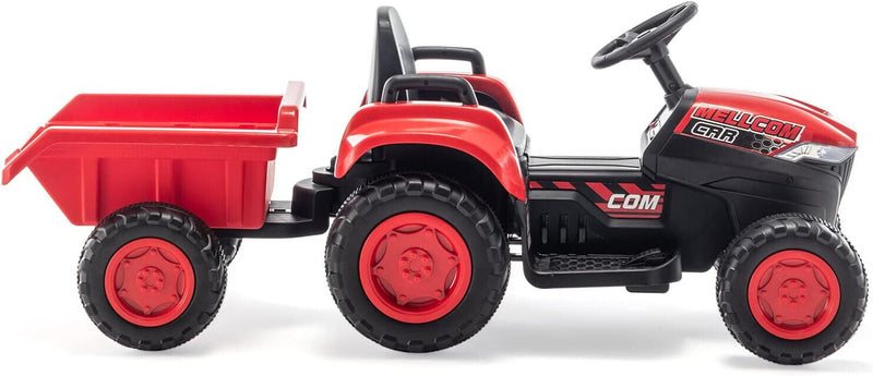 Load image into Gallery viewer, 12V Battery Powered Ride-On Tractor with Trailer for Kids
