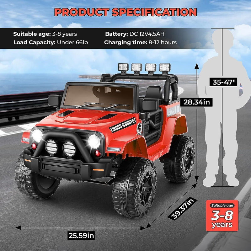 Load image into Gallery viewer, 12V Battery Powered Electric Ride-On Truck for Kids with Remote Control
