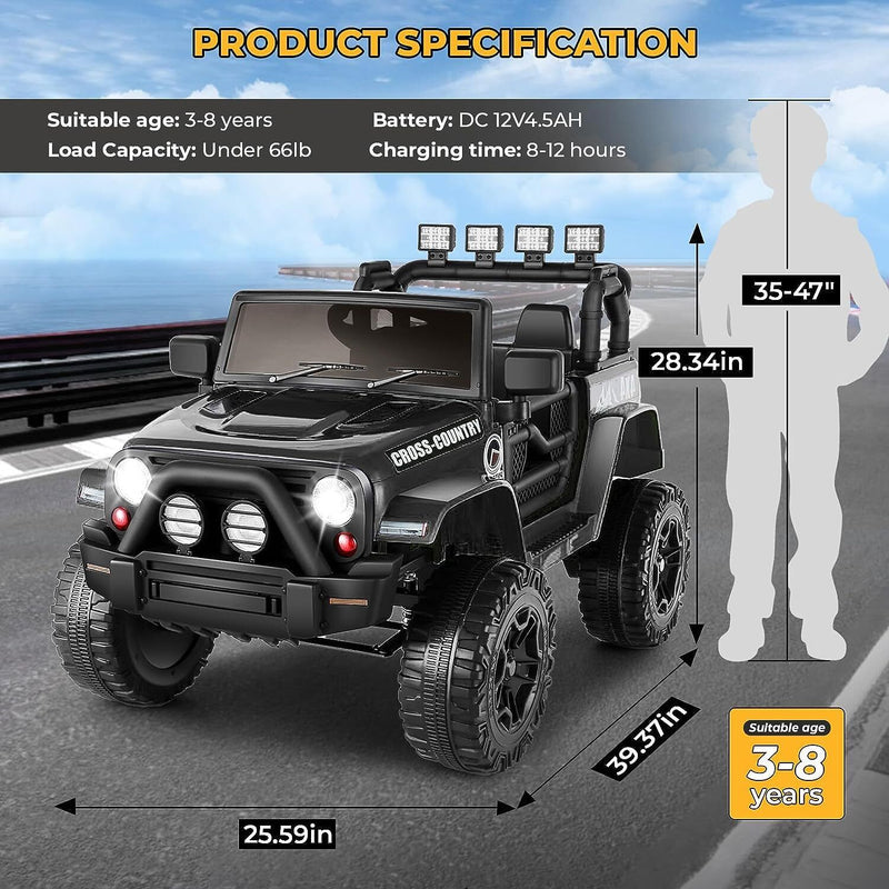 Load image into Gallery viewer, 12V Battery Powered Electric Ride-On Truck for Kids with Remote Control
