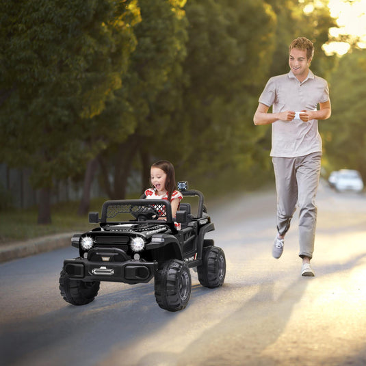 12V Battery Powered Ride On Truck with 2 Front LED Lights - Perfect Gift for Kids