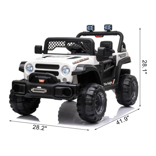 12V Battery Powered Ride On Truck with 2 Front LED Lights - Perfect Gift for Kids