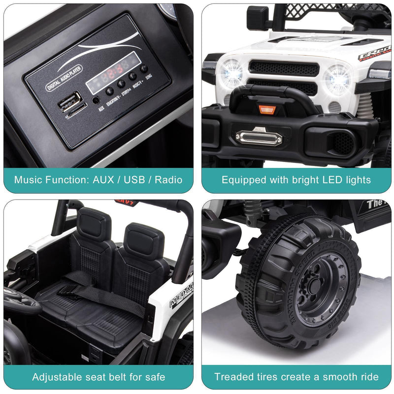 Load image into Gallery viewer, 12V Battery Powered Ride On Truck with 2 Front LED Lights - Perfect Gift for Kids
